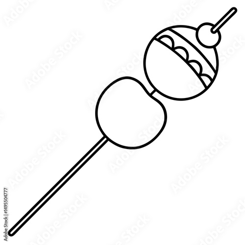 Fruit Skewer line art vector