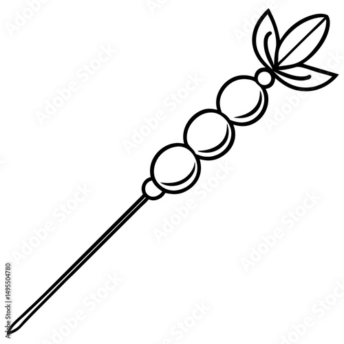 Fruit Skewer line art vector