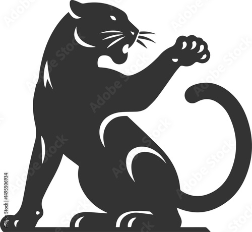 Vector animal drawing of a jaguar silhouette