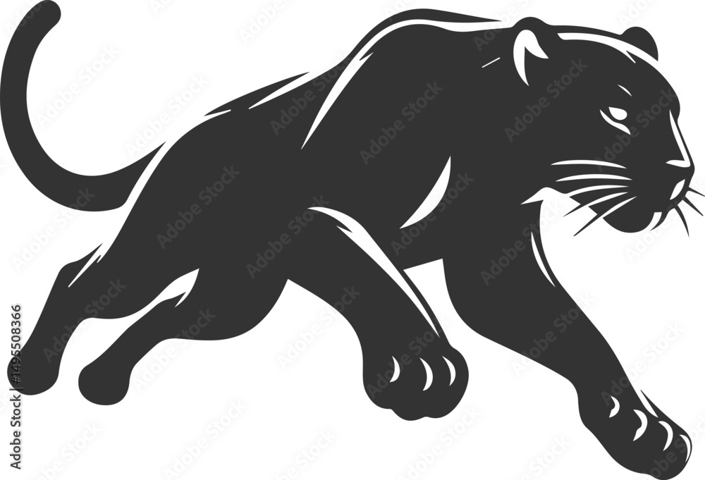 Obraz premium Vector animal drawing of a jaguar silhouette