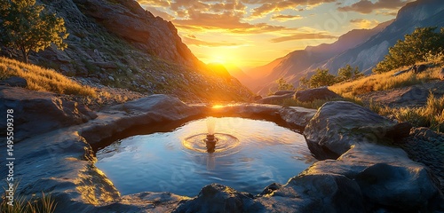 sunset over the mountains