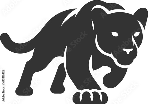 Vector animal drawing of a jaguar silhouette