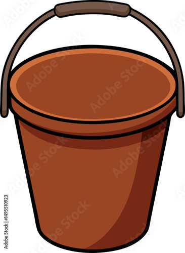 Plastic household bucket on a white background