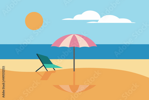 beach with umbrella