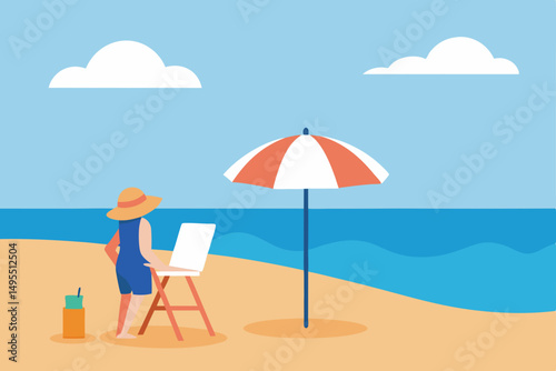 summer beach scene