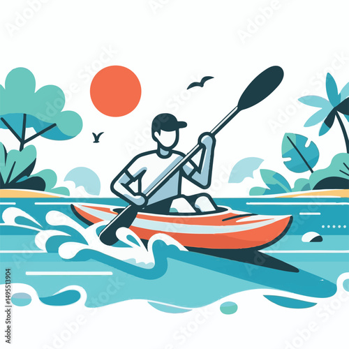 nature, summer, kayak, water, vacation, travel, boat, lake, sport, paddle, holiday, kayaking, activity, outdoor, landscape, active, leisure, canoe, lifestyle, adventure, tourism, recreation, sea, spor