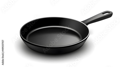 Wallpaper Mural Empty Black Cast Iron Frying Pan on White Background Kitchenware Cooking Utensil Torontodigital.ca