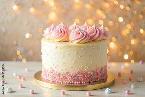 Creamy shimmer with colorful sprinkle sparkle