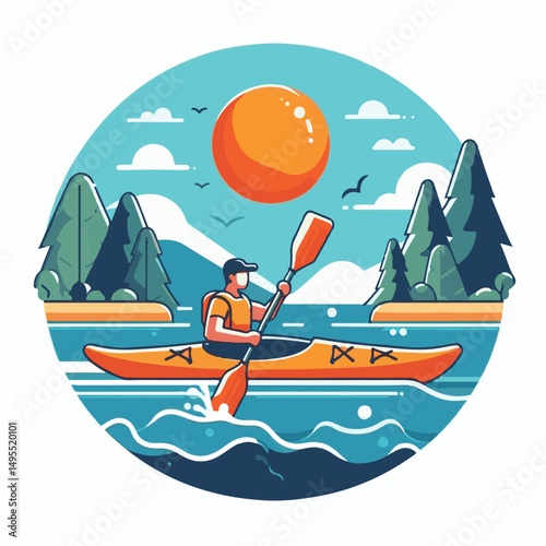 nature, summer, kayak, water, vacation, travel, boat, lake, sport, paddle, holiday, kayaking, activity, outdoor, landscape, active, leisure, canoe, lifestyle, adventure, tourism, recreation, sea, spor