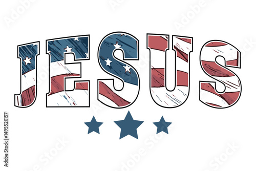 Jesus 4th of July EPS T-shirt Design