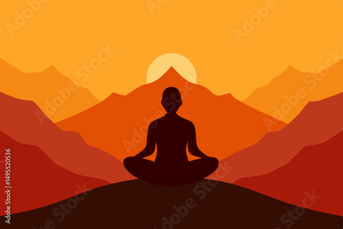 silhouette of a woman meditating
