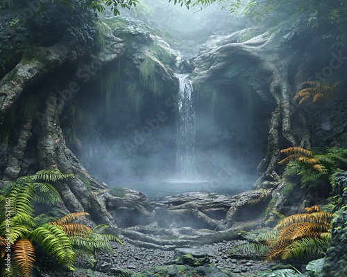 waterfall in the mountains