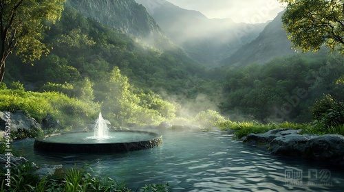 waterfall in the mountains