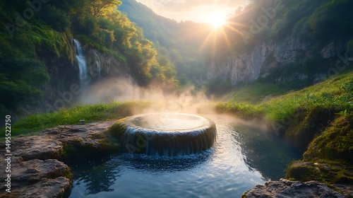 mountain river in the morning