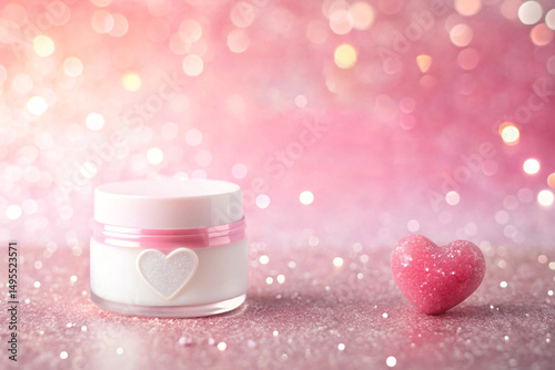 Smooth milky gloss with tiny heart glitter