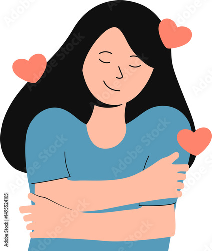 Mental health flat character illustration. Stress, depression, happy, loving man dan woman fpr mental health day. Vector isolated.