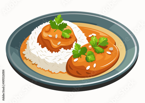 Delicious Indian Chicken Tikka Masala with Rice