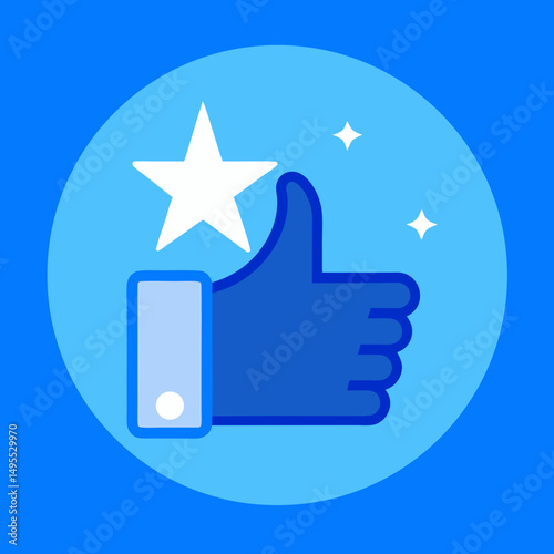 Thumbs Up with Star Icon Highlighting Top Quality and Excellence