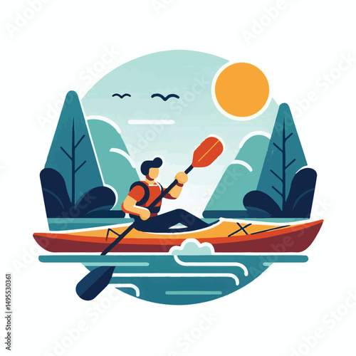 nature, summer, kayak, water, vacation, travel, boat, lake, sport, paddle, holiday, kayaking, activity, outdoor, landscape, active, leisure, canoe, lifestyle, adventure, tourism, recreation, sea, spor