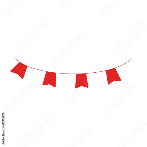 Fotografia Indonesian flag bunting and garland for indonesian independence day decoration