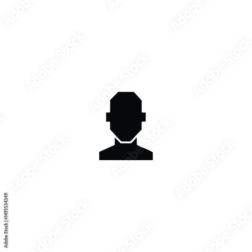Minimalist Black User Icon – Profile Avatar Silhouette on White Background