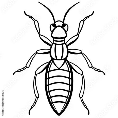 Termite line art vector