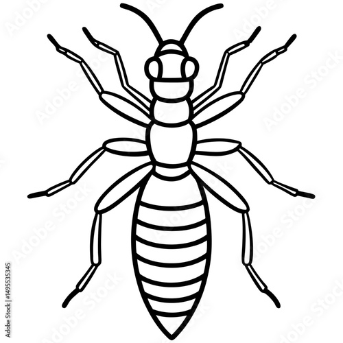 Termite line art vector
