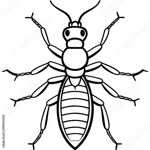 Termite line art vector