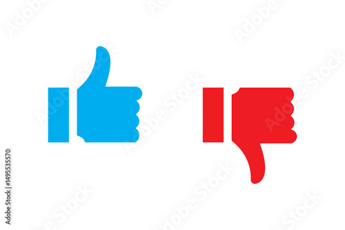 Thumb up & thumb down icon. like symbol. Vector illustration eps file. Like and dislike social network pictograms isolated on white background