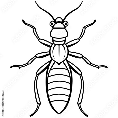 Termite line art vector