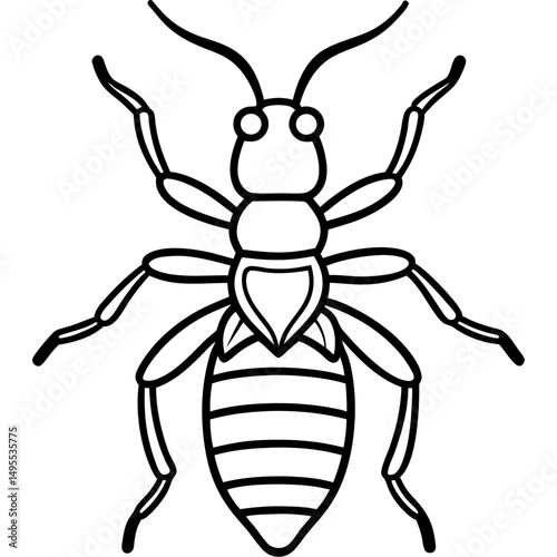 Termite line art vector