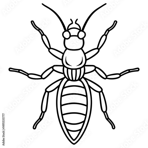 Termite line art vector