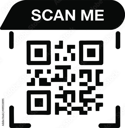 QR code icon. QR code vector illustration on white background