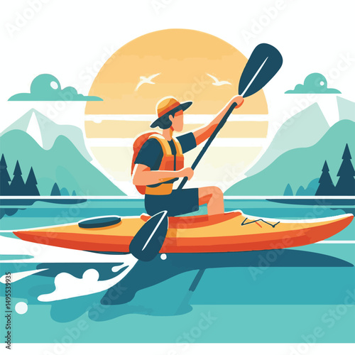 nature, summer, kayak, water, vacation, travel, boat, lake, sport, paddle, holiday, kayaking, activity, outdoor, landscape, active, leisure, canoe, lifestyle, adventure, tourism, recreation, sea, spor