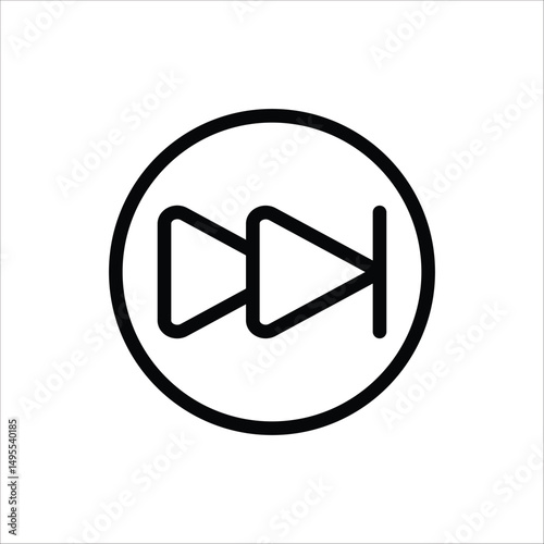 Forward button icon. Double arrow glyph icon. Navigation pointer, indicator. Vector illustration isolated on white background.	