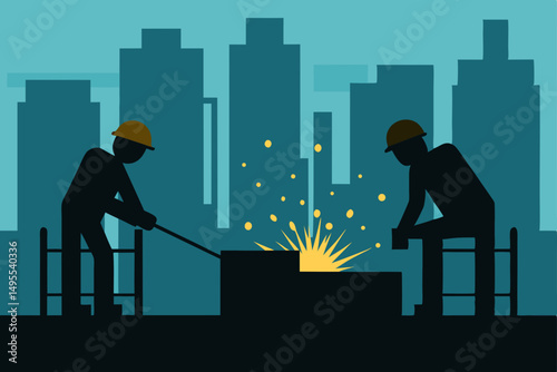 construction workers at work