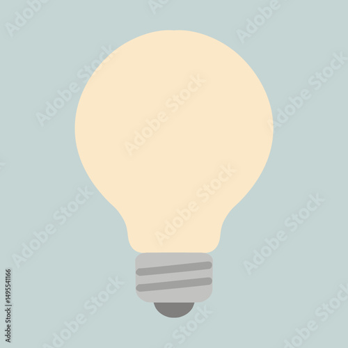 manually hand traced vector of a light bulb illustration in soft colors