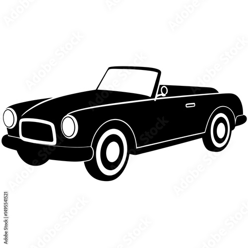 antique convertible vector icon on white background