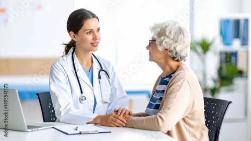 Doctor Comforting Elderly Patient During Healthcare Consultation