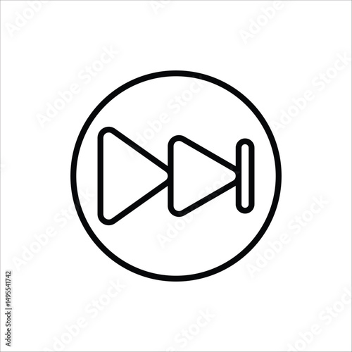 Double arrow glyph icon. Forward button symbol. Navigation pointer, indicator. Vector illustration isolated on white background.	