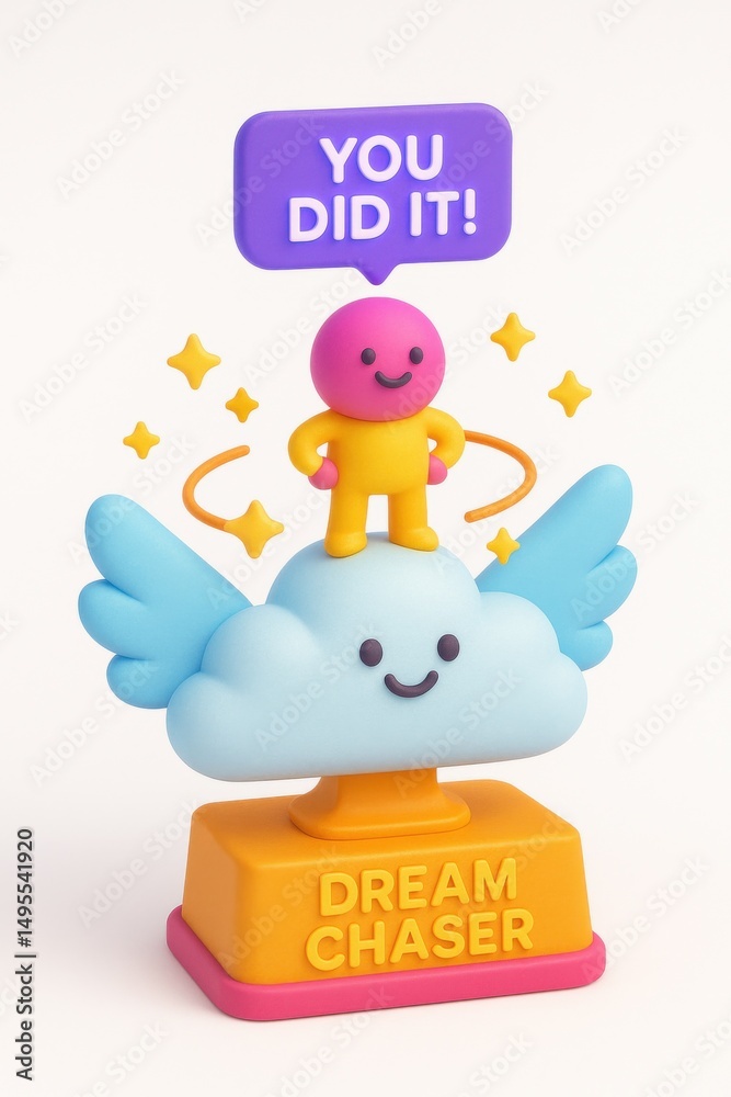 Obraz premium Dream chaser trophy with text 