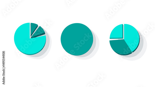 Dynamic Data Visualization Infographics Representing Business Sector Analysis with Pie Charts