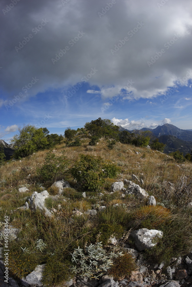Fototapeta premium Hiking near coast Bar in montenegro autumn