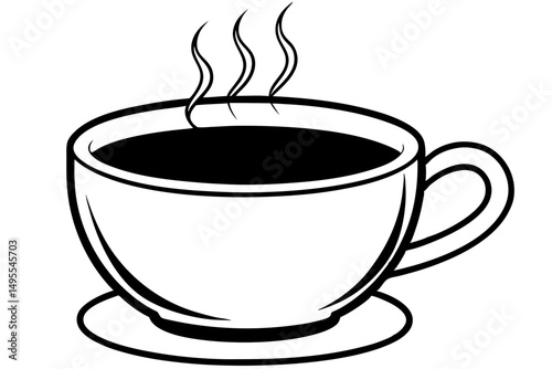 coffee cup of hot drink  silhouette