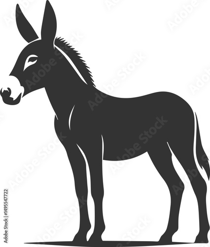 Animal drawing vector of a mule silhouette
