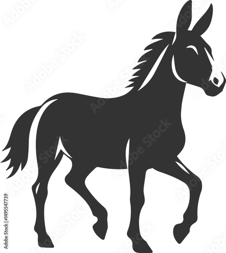 Animal drawing vector of a mule silhouette