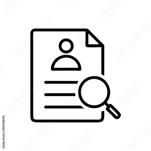 Job Applicant Document Icon in Flat Style.