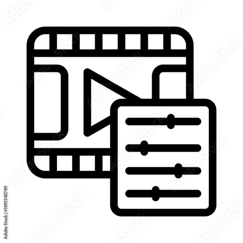 video editing line icon