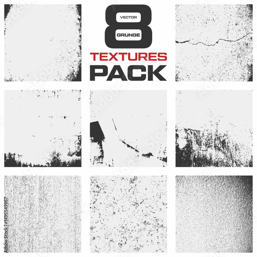 Vector Grunge Texture Pack, Black and White Distressed Textures, Abstract Grunge Overlays for Design, Rough Dirty Texture Background Set, Grunge Wall and Brick Vector Textures, Overlay texture set