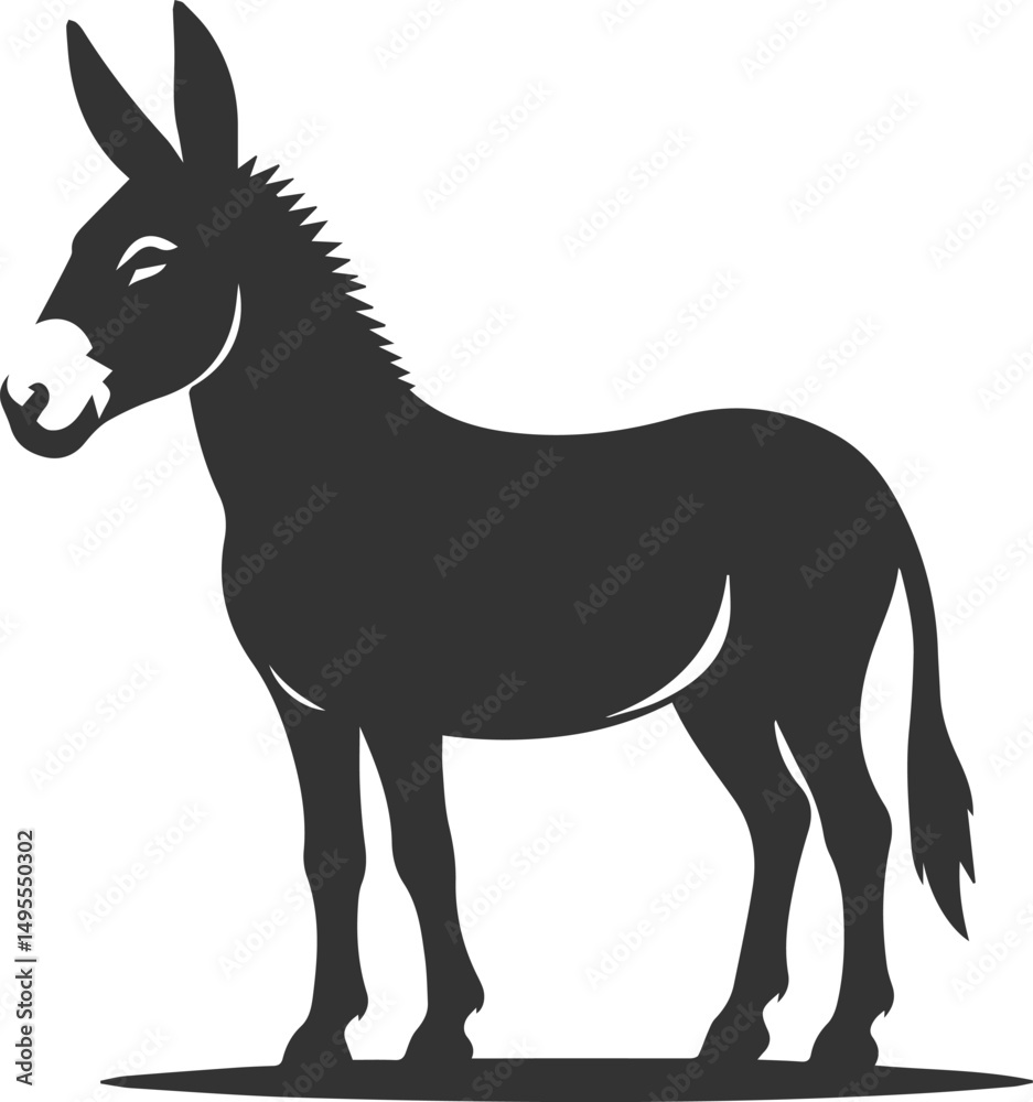 Fototapeta premium Animal drawing vector of a mule silhouette